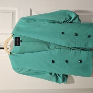 Zara Green Blazer with Notched Lapel and Medium Length